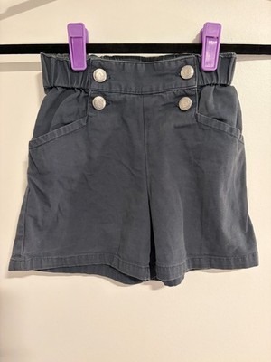Bonpoint navy blue sailor shorts with silver buttons size 6