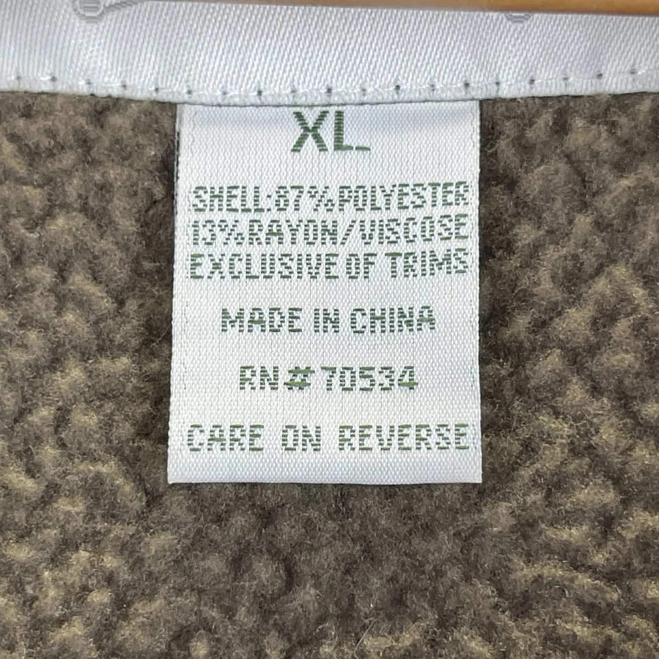 Мужской жилет Orvis XL из флиса шерпа воротник искусственная кожа наплечная куртка на молнии - Изображение 3 из 4