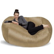 Bean Bag Lounger - Plush Bean Bag Sofas with Super Soft Microsuede Cover Camel