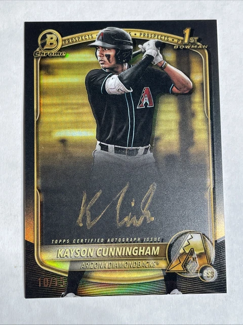 2025 Bowman Draft Kayson Cunningham 1st Gold Ink Auto /15 Diamondbacks SSP
