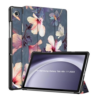 Tablet Schutzhülle für Samsung Galaxy Tab A9+ Plus 11 Klapphülle Case Hibiskus