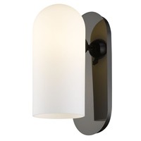 Wandleuchte Metall Glas 26 Cm Hoch Schwarz Weiß E27 Modern Wand Lampe Flur
