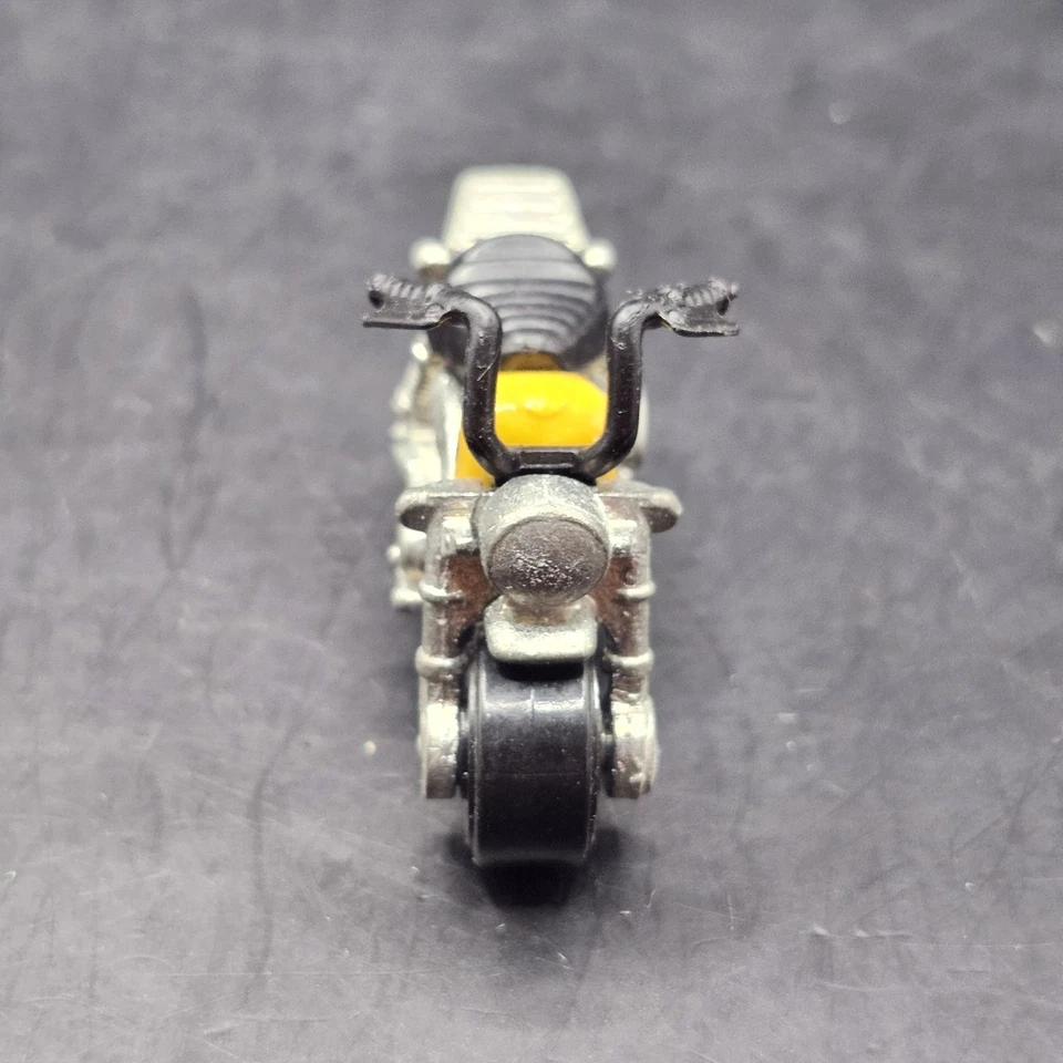 Vintage Honda Motorcycle Diecast Toy Bike Yellow Black Metal Model Japan 2 Inch - Image 4 of 4