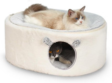 Fluffy Large Enclosed Cat Bed Cave Hammock with Removable Washable Cover