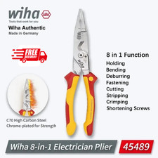 Wiha 8-in-1 Multi-Purpose Pliers Industrial Electrician Insulated Wire Strippers