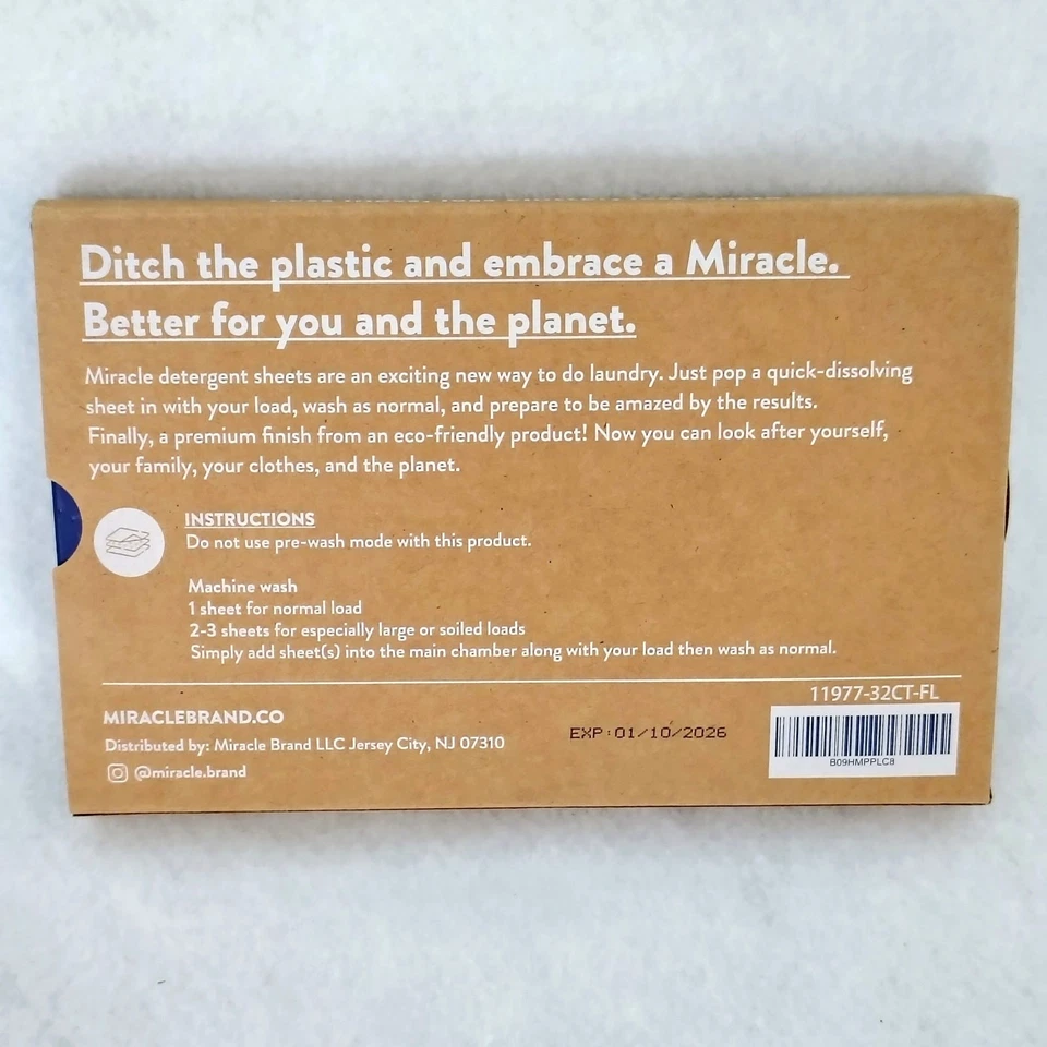 Sábanas detergentes para ropa hechas milagrosas 32 unidades aroma fresco ecológico Foto 2 de 3
