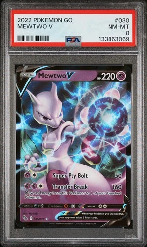 2022 POKEMON GO #030 MEWTWO V PSA 8