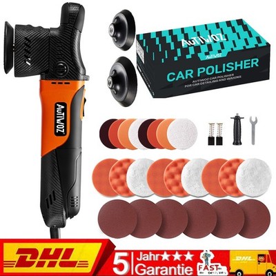 AUTIWOZ 630W Random Orbital Car Polisher 50mm 75mm Exzenter Polierpad Waxing Kit