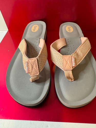 Chanclas Floopi para mujer talla 9 Sofia brillantes cómodas pálido rosa melocotón gris - Imagen 12 de 13