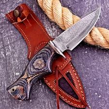 Custom Made Hand Forged Damascus Steel Blade Hunting Tracker Knife UU 28