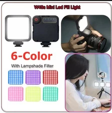 W49s Mini Led Video Light Fill Light 2000mAh Battery 6 Color filters For Camera