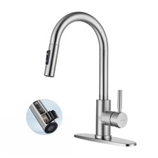 Kitchen Faucets with Pull Down Sprayer, Brushed Nickel Single Handle High Arc...