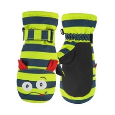 Kids Ski Mittens Waterproof Snow Windproof Thinsulate L 6-8T Green Caterpillar