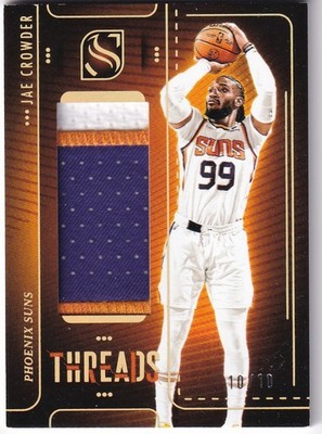 2024-25 Panini Silhouette NBA No. THR-JAE Jae Crowder Gold Patch 10/10