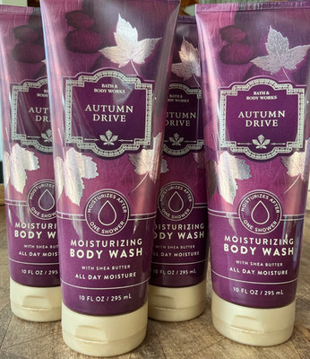 4 (FOUR) AUTUMN DRIVE 10oz Rich Moisturizing WASH Bath and & Body Works