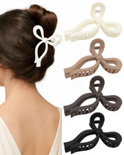 4 Pack Bow Hair Claw Clips for Women, 4.3" Large Non-Slip Cute Hair Styling Acce