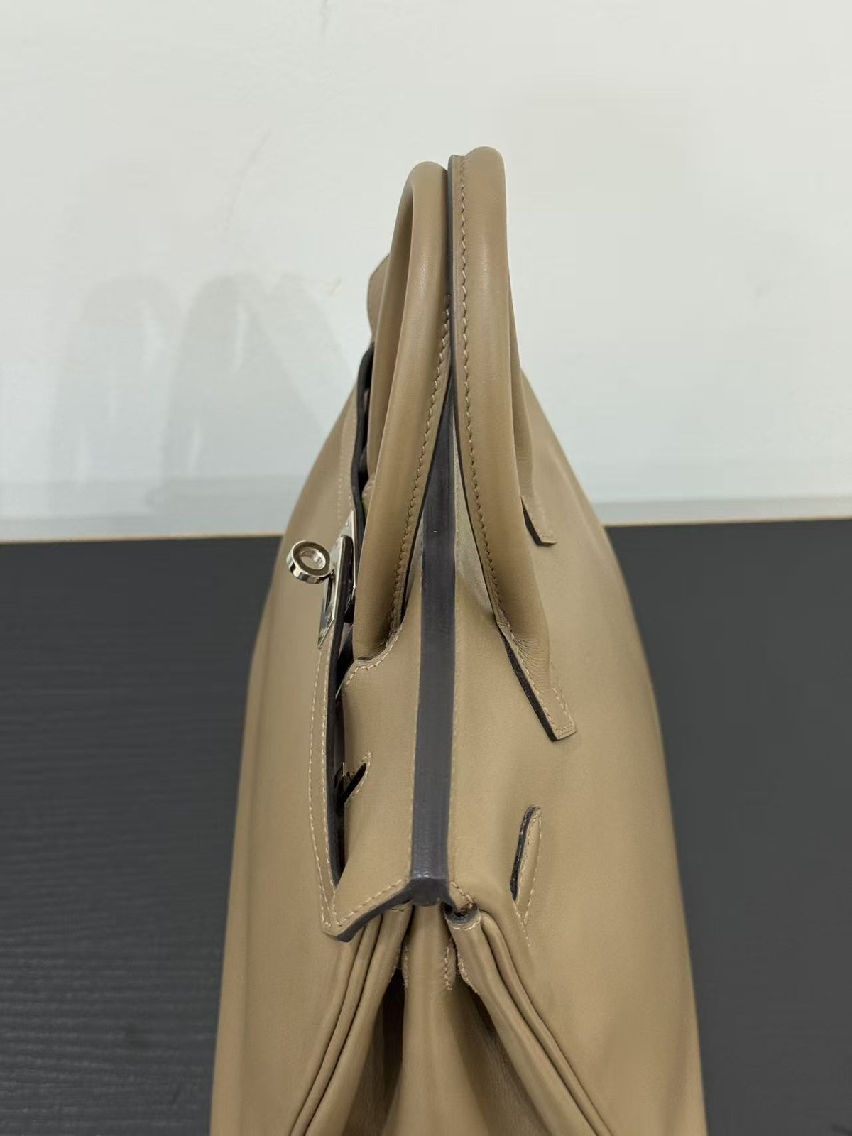 AUTH Hermes Birkin25 Gris Asphalte Leather Palladium Hardware Handbag RARE — image 9