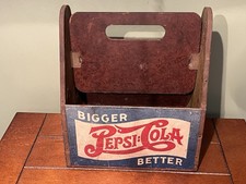 RARE Vintage c.1940's Pepsi Cola Masonite 6-Pack Soda Bottle Carrier