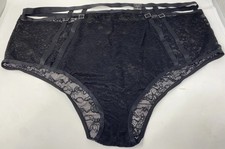 NWT TORRID Plus Size Cheeky Pantie Black Lace Strapped Underwear Sz 6