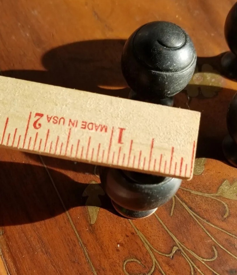 Vintage Brass Colored Round Ball Drawer Pull Knobs HEAVY 5 with Screws