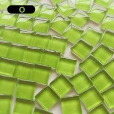 300 X Square Glass Mosaic Tiles Solid Clear for DIY Crafts Arts Home Decor