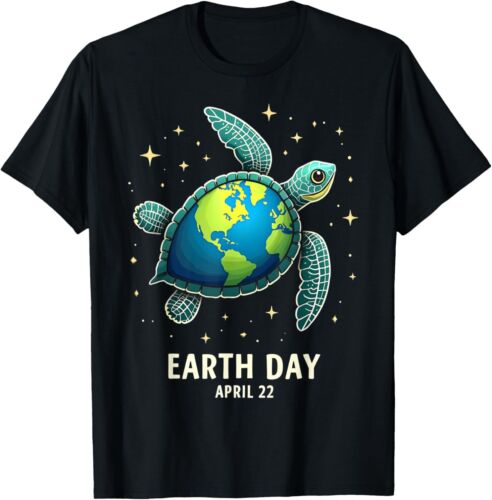 Earth Day 2025 Restore Earth Sea Turtle Art Save the Planet Hoodie or T-Shirt