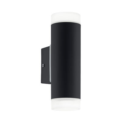 IP44 Außen Wandleuchte schwarz Up & Down Leuchte 2 x 5W GU10 Leuchtmittel Veranda Lampe