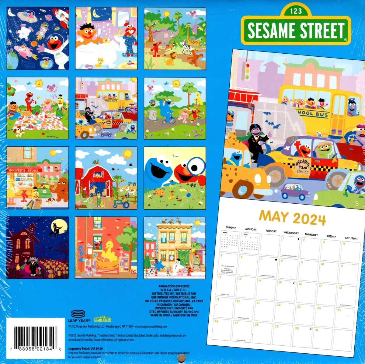 Wall 2024 Sesame Street Calendar Cordi Dolores