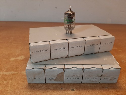 10 VALVOLE JAN 5725W SILVANIA TUBE Vacuum Electron Tube VINTAGE RADIO AMPLI - Foto 2 di 8