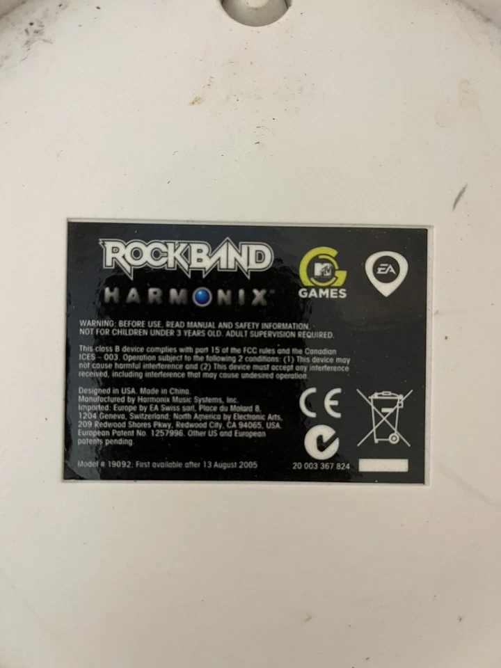 Nintendo Wii Harmonix Wired Rock Band Drum 19092 White No Legs Or Pedal - Image 3 of 4