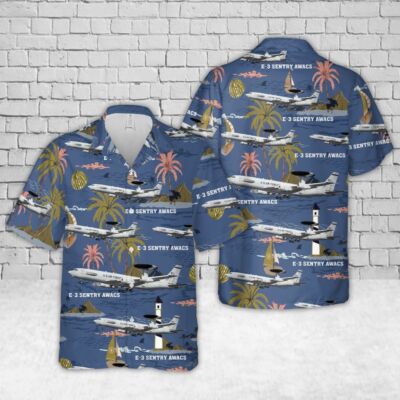 US Air Force E 3 Sentry AWACS Hawaiian Shirt