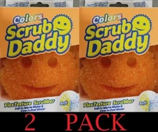 2x THE ORIGINAL Scrub Daddy  Non-Scratch FlexTexture Dish Sponge ORANGE 2 PACK