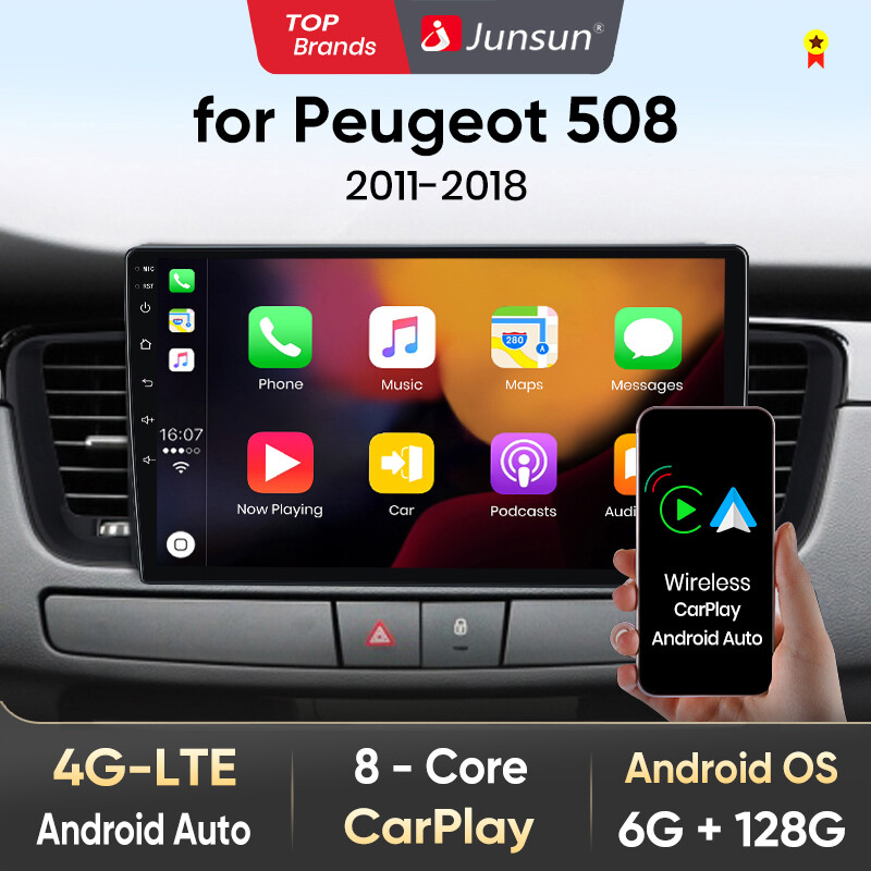 6+128GB Car Stereo For Peugeot 508 2011-2018 CarPlay Android13 GPS Sat Navi WIFI