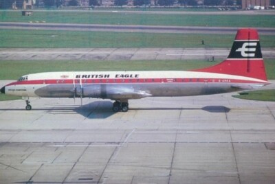 British Eagle Bristol Britannia G-ARKA postcard