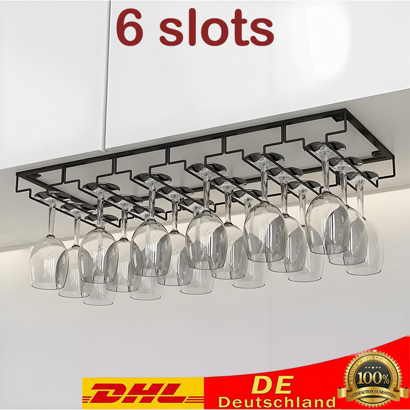 Weinglashalter Gläserhalter Gläserschiene Halter Metall Weinglasregal 6 slots