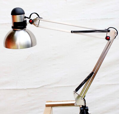 E27 Birne Schwenkarm Architekt Lampe Büro Studium Schreibtischlampe auf Tischlampe IN NICKEL