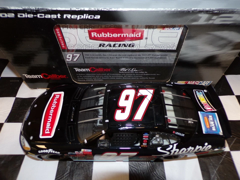 Kurt Busch #97 Rubbermaid 2002 Taurus Auto In Scala 1:24 NASCAR Team Caliber - Immagine 3 di 4