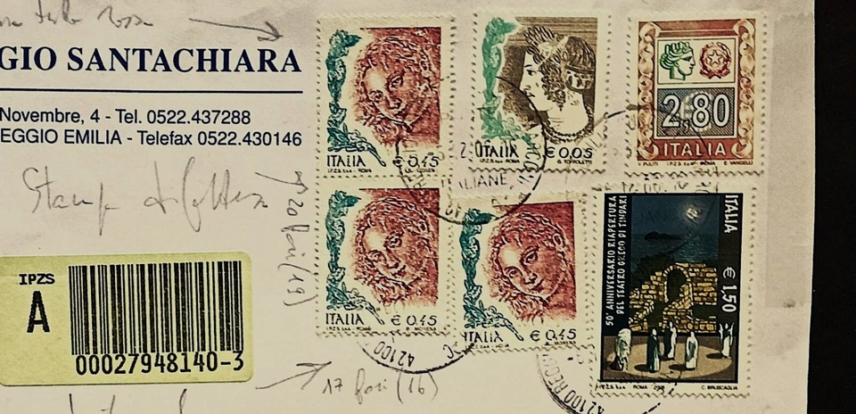 2006 repubblica assicurata affrancata con 6 bolli in euro 3 con varietà - Immagine 3 di 4