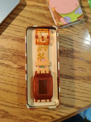 NEW RARE SPONGE BOB PATRICK DIGITAL FLIP WATCH IN TIN CASE NEW BATTERY