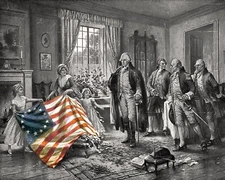 President George Washington Betsy Ross Patriotic American Flag 8 x 10 Photo sg1