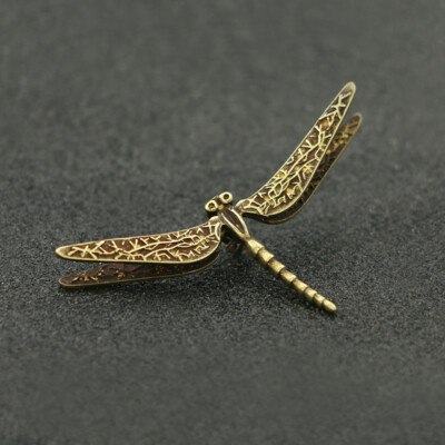 Solid Brass Dragonfly Figurine Small Statue Home Ornament Figurines Collectibles