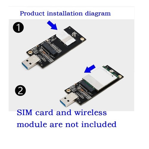NGFF M.2 key B to USB 3.0 Adapter with SIM 6pin Slot for 3G 4G WWAN/LTE Module - Picture 2 of 10