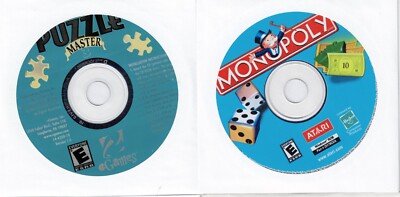 Monopoly 2003 and eGames Puzzle Master 3 Pc New XP 2 Fantastic Family Games