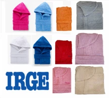 Accappatoio unisex uomo donna in spugna con tasche e cappuccio Irge 100% cotone