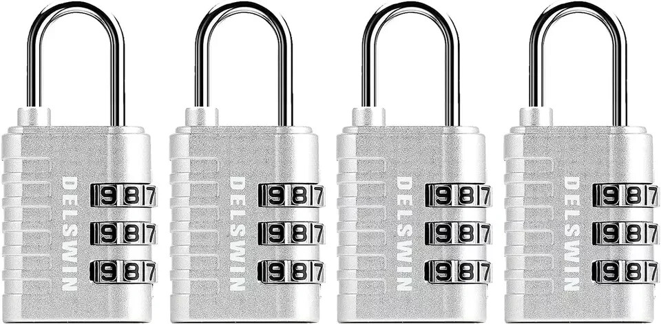 Candado de Combinacion Pequeño Pequeno de 3 Dígitos Para Casillero Paquete de 4