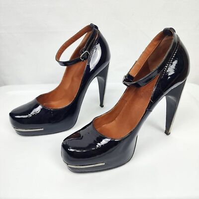 Lanvin Patent Leather Platform Mirrored Heel 36.5