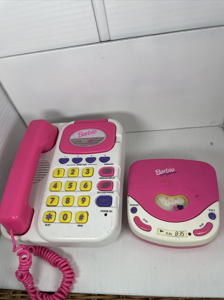 1995 Mattel Barbie Phone Cd Player For Parts Only They Don't