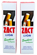 ZACT Lion Toothpaste Smokers remove tobacco stains refreshes breath 160 g × 2