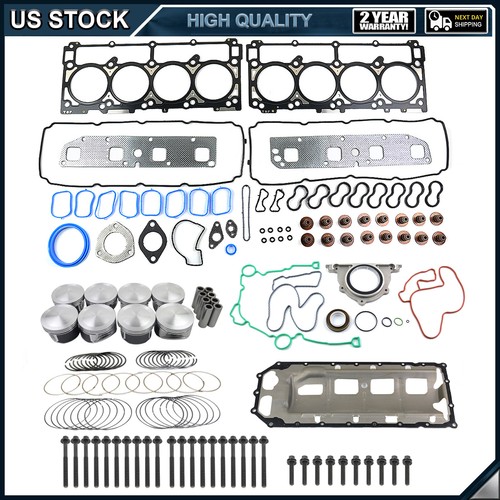 Pistons & Full Gasket Bolts Set for Dodge Durango Ram 1500 2500 3500 5.7L Hemi