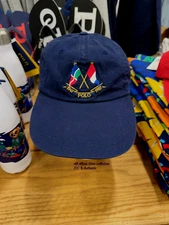 Polo Ralph Lauren Cross Flags 20 Year Anniversary Long Bill Hat Cap Navy
